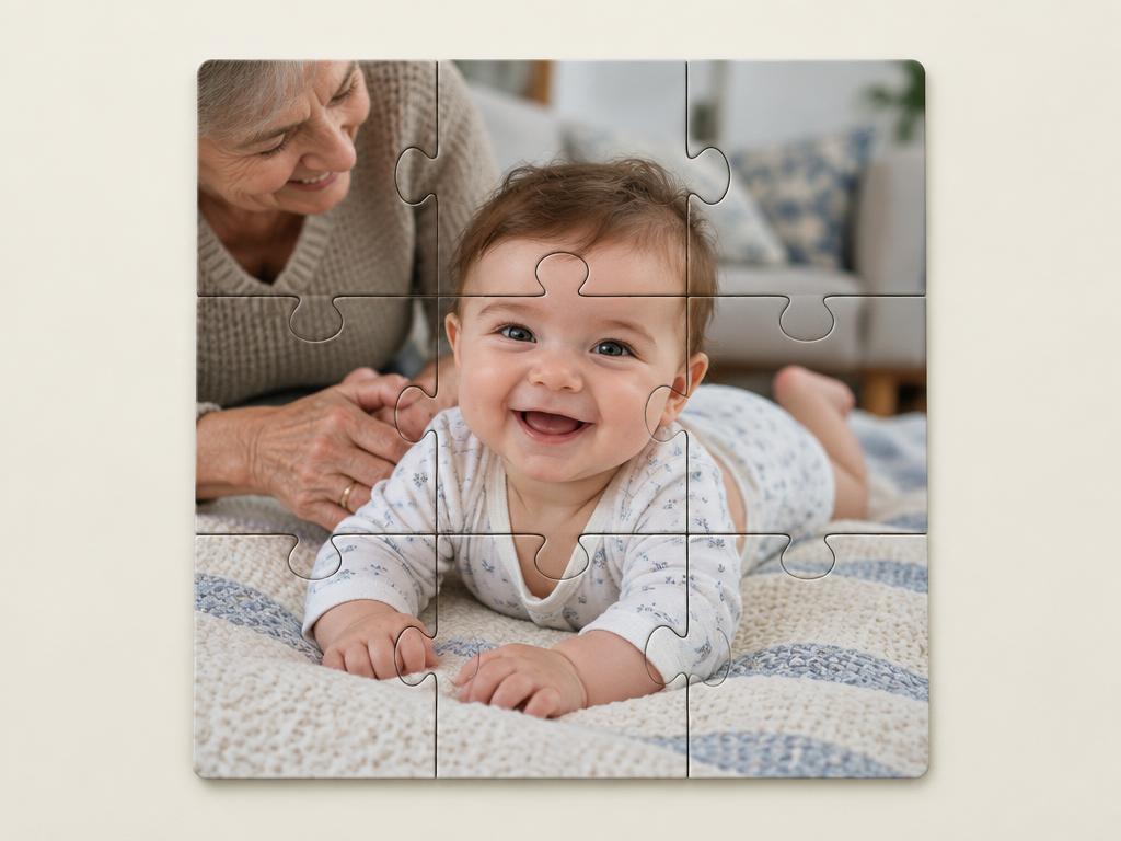 Puzzle 9 peças com fotografia de família