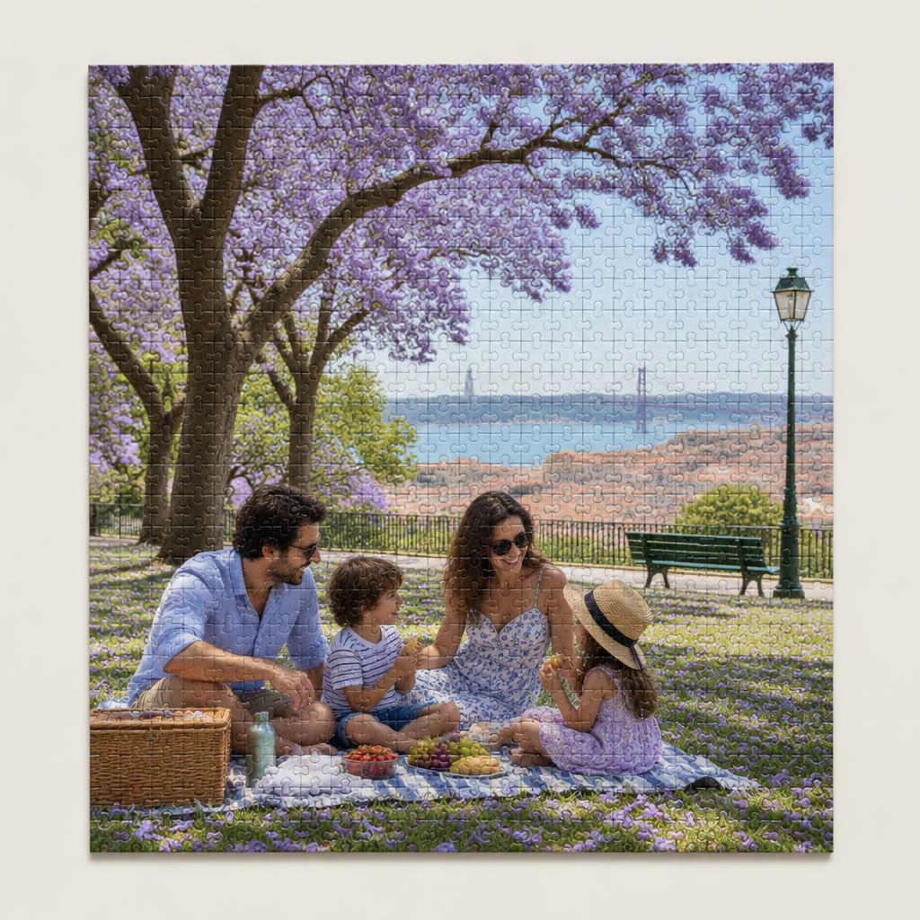 Puzzle quadrado 1050 peças com fotografia de família