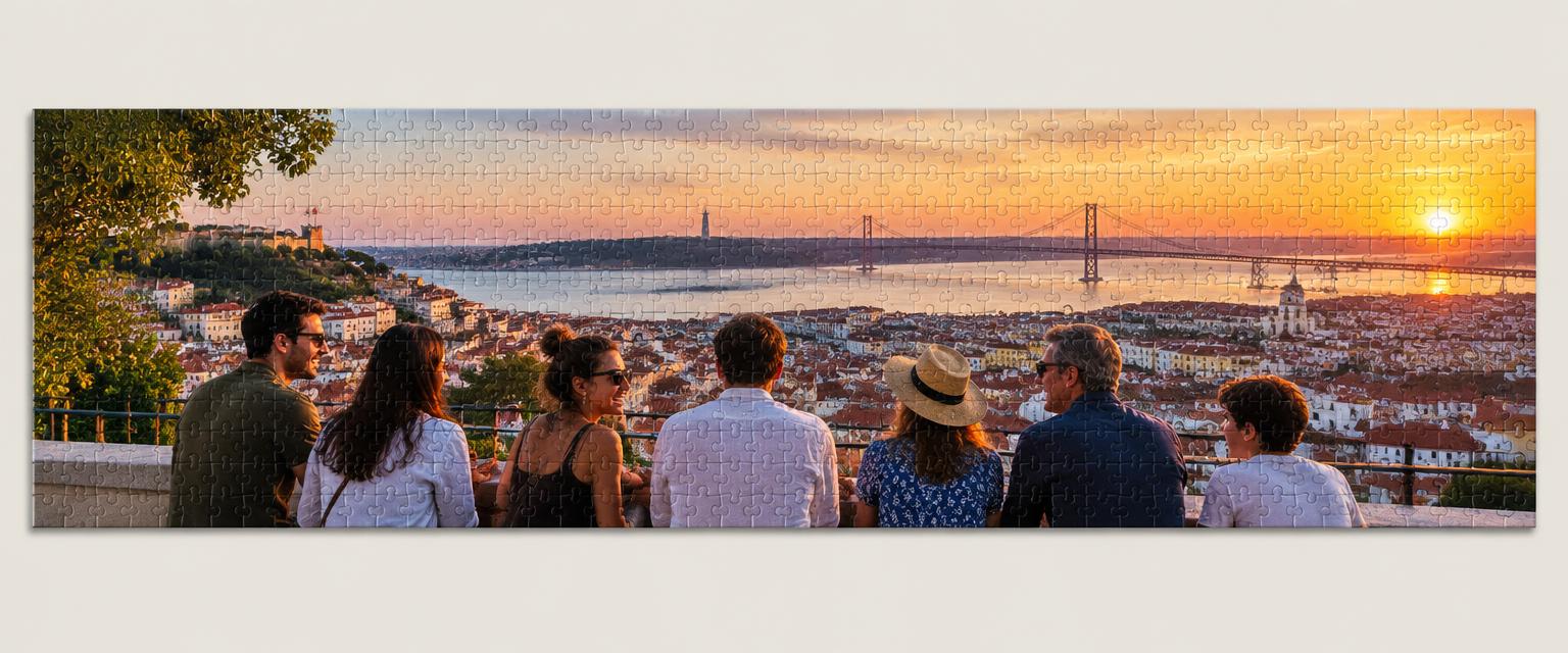 Puzzle panorâmico 1000 peças com fotografia de família